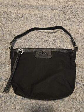 Longchamp Le Pliage Neo Pouch with Handle - Black Nylon & Saffiano Leather - Mad